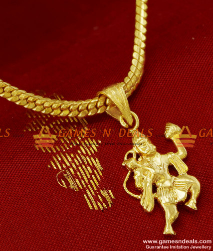 SMDR61 Short Chain with Hanuman Pendant South Indian Fashion Jewelry